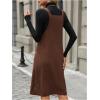 image:imageSOLY HUX Womens Square Neck Sleeveless Corduroy Dress Knee Length Fall Overall Dresses with PocketsPure Brown