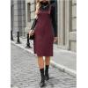 image:imageSOLY HUX Womens Square Neck Sleeveless Corduroy Dress Knee Length Fall Overall Dresses with PocketsPure Burgundy