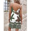 image:imageSOLY HUX Womens Summer Boho Printed Mini Dress V Neck Spaghetti Strap Flowy Vacation Cami Dresses SundressGreen Printed