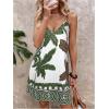 image:imageSOLY HUX Womens Summer Boho Printed Mini Dress V Neck Spaghetti Strap Flowy Vacation Cami Dresses SundressGreen Printed