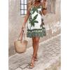 image:imageSOLY HUX Womens Summer Boho Printed Mini Dress V Neck Spaghetti Strap Flowy Vacation Cami Dresses SundressGreen Printed