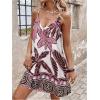 image:imageSOLY HUX Womens Summer Boho Printed Mini Dress V Neck Spaghetti Strap Flowy Vacation Cami Dresses SundressPink Printed