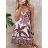 image:imageSOLY HUX Womens Summer Boho Printed Mini Dress V Neck Spaghetti Strap Flowy Vacation Cami Dresses SundressPink Printed