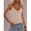 image:imageSOLY HUX Womens Summer Cami Tops Slim Fit V Neck Spaghetti Strap Criss Cross Going Out Top CamisolePlain Apricot