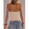 image:imageSOLY HUX Womens Summer Cami Tops Slim Fit V Neck Spaghetti Strap Criss Cross Going Out Top CamisolePlain Apricot