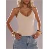 image:imageSOLY HUX Womens Summer Cami Tops Slim Fit V Neck Spaghetti Strap Criss Cross Going Out Top CamisolePlain Apricot