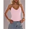 image:imageSOLY HUX Womens Summer Cami Tops Slim Fit V Neck Spaghetti Strap Criss Cross Going Out Top CamisolePlain Coral Pink