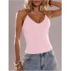 image:imageSOLY HUX Womens Summer Cami Tops Slim Fit V Neck Spaghetti Strap Criss Cross Going Out Top CamisolePlain Coral Pink