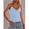 image:imageSOLY HUX Womens Summer Cami Tops Slim Fit V Neck Spaghetti Strap Criss Cross Going Out Top CamisolePlain Light Blue