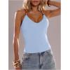 image:imageSOLY HUX Womens Summer Cami Tops Slim Fit V Neck Spaghetti Strap Criss Cross Going Out Top CamisolePlain Light Blue