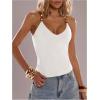 image:imageSOLY HUX Womens Summer Cami Tops Slim Fit V Neck Spaghetti Strap Criss Cross Going Out Top CamisolePlain White