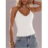 image:imageSOLY HUX Womens Summer Cami Tops Slim Fit V Neck Spaghetti Strap Criss Cross Going Out Top CamisolePlain White
