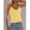image:imageSOLY HUX Womens Summer Cami Tops Slim Fit V Neck Spaghetti Strap Criss Cross Going Out Top CamisolePlain Yellow