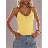 image:imageSOLY HUX Womens Summer Cami Tops Slim Fit V Neck Spaghetti Strap Criss Cross Going Out Top CamisolePlain Yellow