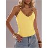 image:imageSOLY HUX Womens Summer Cami Tops Slim Fit V Neck Spaghetti Strap Criss Cross Going Out Top CamisolePlain Yellow