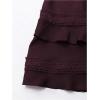image:imageSOLY HUX Womens Summer Dress Hollow Out Lace V Neck Puff Short Sleeve A Line Layered Short DressesPlain Maroon