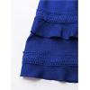 image:imageSOLY HUX Womens Summer Dress Hollow Out Lace V Neck Puff Short Sleeve A Line Layered Short DressesPlain Royal Blue