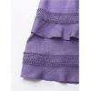 image:imageSOLY HUX Womens Summer Dress Hollow Out Lace V Neck Puff Short Sleeve A Line Layered Short DressesPure Purple