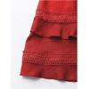 image:imageSOLY HUX Womens Summer Dress Hollow Out Lace V Neck Puff Short Sleeve A Line Layered Short DressesPure Red
