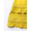 image:imageSOLY HUX Womens Summer Dress Hollow Out Lace V Neck Puff Short Sleeve A Line Layered Short DressesPure Yellow