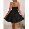 image:imageSOLY HUX Womens Summer Mini Dress Halter Backless Sleeveless A Line Ruffle Hem Flowy Cami Dresses SundressPlain Black