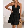 image:imageSOLY HUX Womens Summer Mini Dress Halter Backless Sleeveless A Line Ruffle Hem Flowy Cami Dresses SundressPlain Black