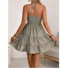 image:imageSOLY HUX Womens Summer Mini Dress Halter Backless Sleeveless A Line Ruffle Hem Flowy Cami Dresses SundressPlain Green
