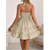 image:imageSOLY HUX Womens Summer Mini Dress Halter Backless Sleeveless A Line Ruffle Hem Flowy Cami Dresses SundressPlain Khaki
