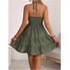 image:imageSOLY HUX Womens Summer Mini Dress Halter Backless Sleeveless A Line Ruffle Hem Flowy Cami Dresses SundressPure Army Green
