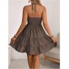 image:imageSOLY HUX Womens Summer Mini Dress Halter Backless Sleeveless A Line Ruffle Hem Flowy Cami Dresses SundressPure Brown