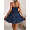 image:imageSOLY HUX Womens Summer Mini Dress Halter Backless Sleeveless A Line Ruffle Hem Flowy Cami Dresses SundressPure Dark Blue