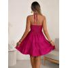 image:imageSOLY HUX Womens Summer Mini Dress Halter Backless Sleeveless A Line Ruffle Hem Flowy Cami Dresses SundressPure Hotpink
