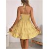 image:imageSOLY HUX Womens Summer Mini Dress Halter Backless Sleeveless A Line Ruffle Hem Flowy Cami Dresses SundressPure Light Yellow