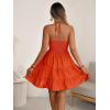 image:imageSOLY HUX Womens Summer Mini Dress Halter Backless Sleeveless A Line Ruffle Hem Flowy Cami Dresses SundressPure Orange