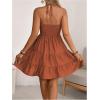image:imageSOLY HUX Womens Summer Mini Dress Halter Backless Sleeveless A Line Ruffle Hem Flowy Cami Dresses SundressPure Rust Brown