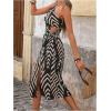 image:imageSOLY HUX Womens Summer Printed One Shoulder Dress Cut Out Split Hem Flowy Midi DressesBlack Geometric