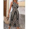 image:imageSOLY HUX Womens Summer Printed One Shoulder Dress Cut Out Split Hem Flowy Midi DressesBlack Geometric
