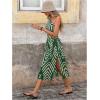 image:imageSOLY HUX Womens Summer Printed One Shoulder Dress Cut Out Split Hem Flowy Midi DressesGreen Geometric