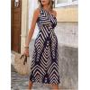 image:imageSOLY HUX Womens Summer Printed One Shoulder Dress Cut Out Split Hem Flowy Midi DressesMulticoloured Geometric