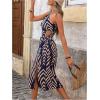 image:imageSOLY HUX Womens Summer Printed One Shoulder Dress Cut Out Split Hem Flowy Midi DressesMulticoloured Geometric