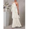 image:imageSOLY HUX Womens Sundresses Ruffle Layered Halter Flowy Maxi Dress Elegant Wedding Guest DressesPlain Apricot
