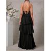 image:imageSOLY HUX Womens Sundresses Ruffle Layered Halter Flowy Maxi Dress Elegant Wedding Guest DressesPlain Black