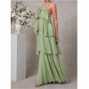 image:imageSOLY HUX Womens Sundresses Ruffle Layered Halter Flowy Maxi Dress Elegant Wedding Guest DressesPlain Green