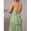 image:imageSOLY HUX Womens Sundresses Ruffle Layered Halter Flowy Maxi Dress Elegant Wedding Guest DressesPlain Green