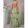 image:imageSOLY HUX Womens Sundresses Ruffle Layered Halter Flowy Maxi Dress Elegant Wedding Guest DressesPlain Green