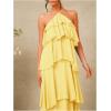 image:imageSOLY HUX Womens Sundresses Ruffle Layered Halter Flowy Maxi Dress Elegant Wedding Guest DressesPlain Yellow