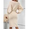 image:imageSOLY HUX Womens Sweater Dress Bishop Long Sleeve Crewneck Bodycon Casual DressesPure Apricot