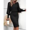 image:imageSOLY HUX Womens Sweater Dress Bishop Long Sleeve Crewneck Bodycon Casual DressesPure Black