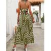 image:imageSOLY HUX Womens Tie Backless Cut Out Halter Dress Deep V Neck High Split Long Flowy DressesArmy Green Geometric