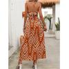 image:imageSOLY HUX Womens Tie Backless Cut Out Halter Dress Deep V Neck High Split Long Flowy DressesOrange Geometric
